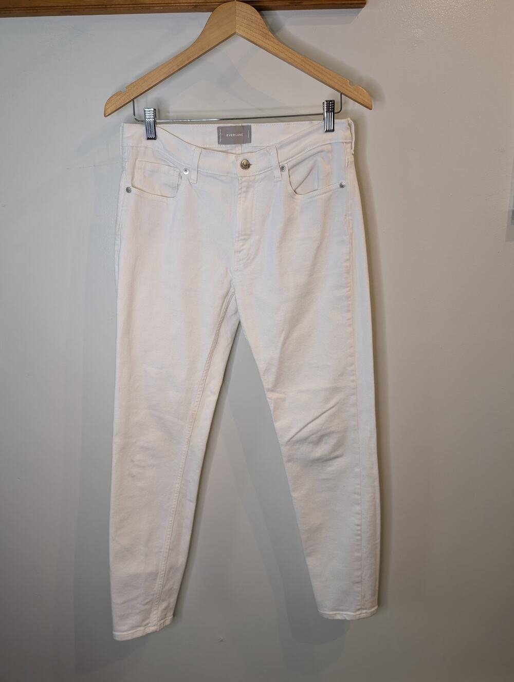 EVERLANE White Mid Rise Skinny Jeans Cotton Elastane Women's Size 29